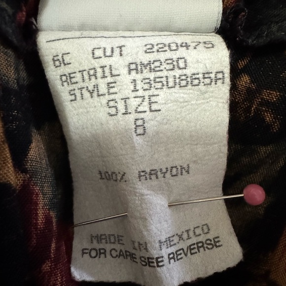 Vintage Floral Midi Skirt 100% Rayon academia indie sleaze - Picture 4 of 8